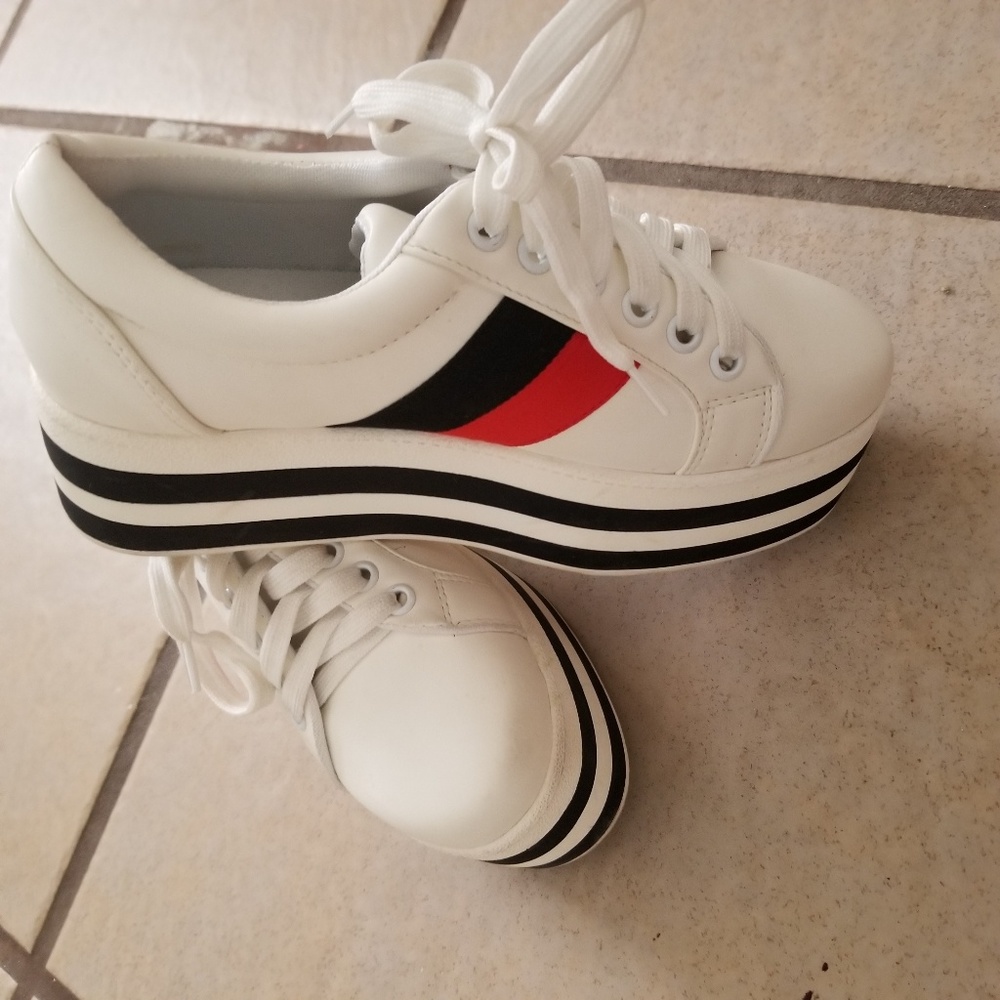 White platform shoes